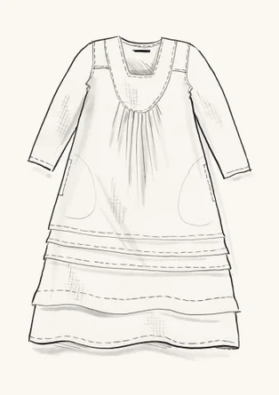 Woven linen dress - black