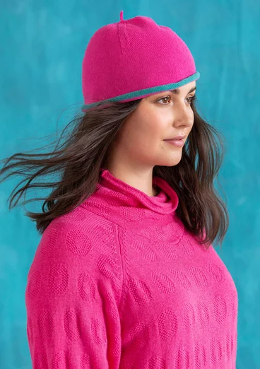 Bonnet "Rainbow" en coton, laine, ou coton/laine - pivoine