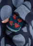 “Saga” recycled wool fingerless gloves (petrol blue One Size)