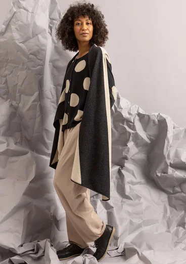 Gilet sans manches "Ray" en maille de laine d'agneau mélangée - noir/sable clair