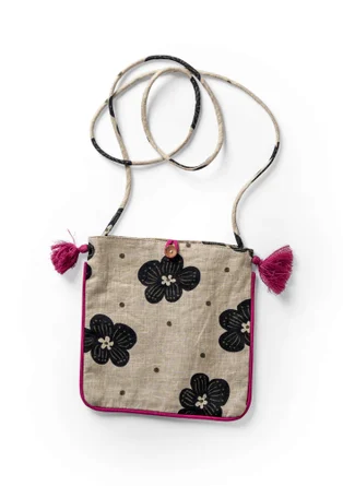 “Web�” purse in cotton/linen - natural