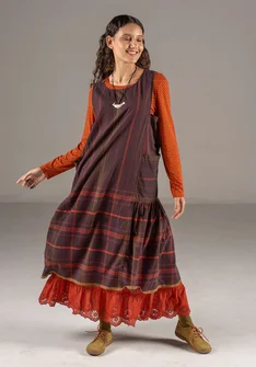 Robe "Kate" en coton biologique tissé - mûrier noir