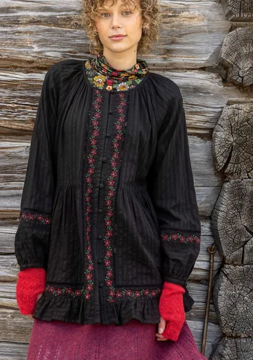 Handstulpen „Forgetmenot“ aus Alpakawollgemisch - papageienrott-melange