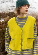 Strickweste „Sälen“ aus Wollbouclé - limettengrün