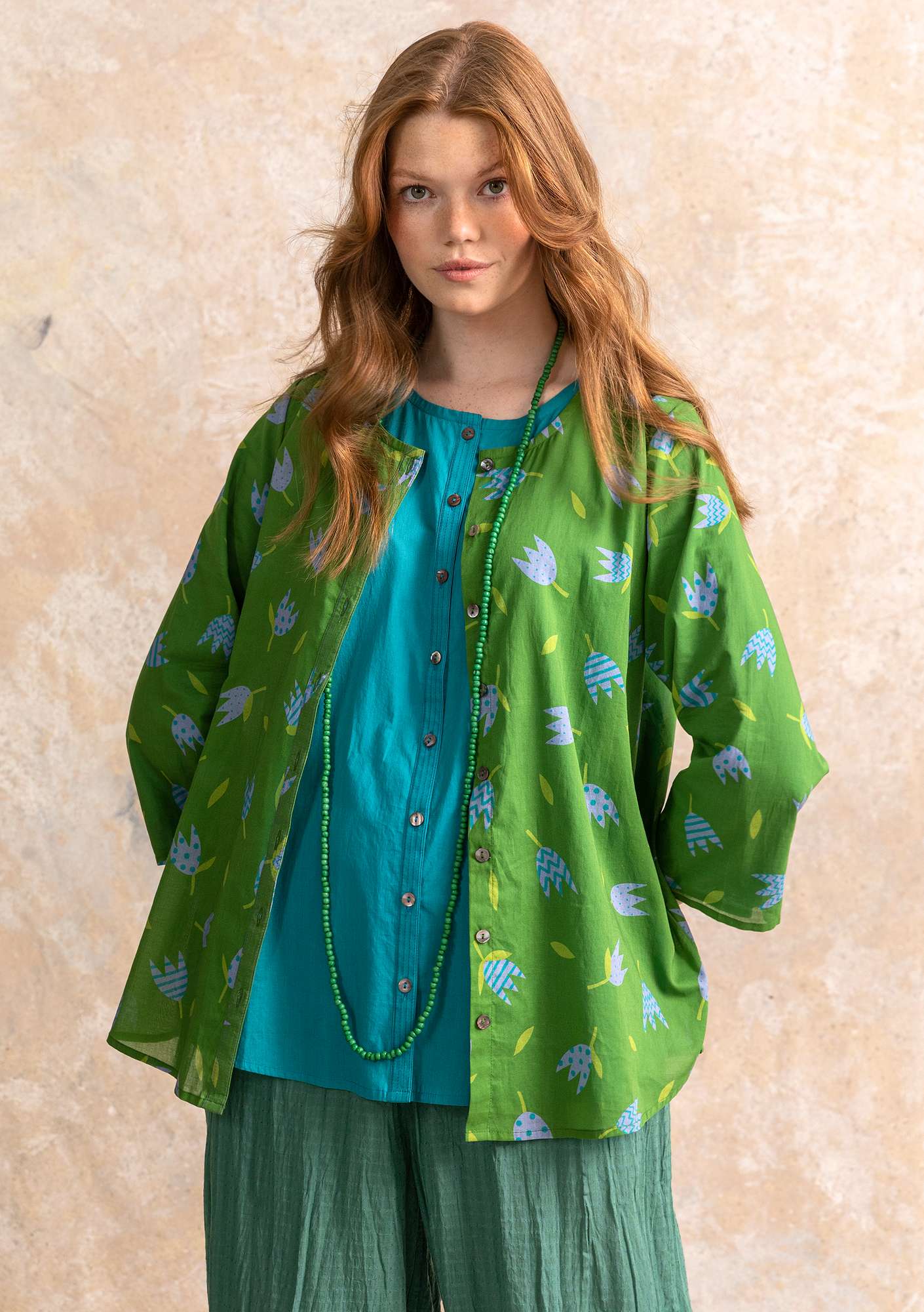 Blus Evelyn cactus/patterned