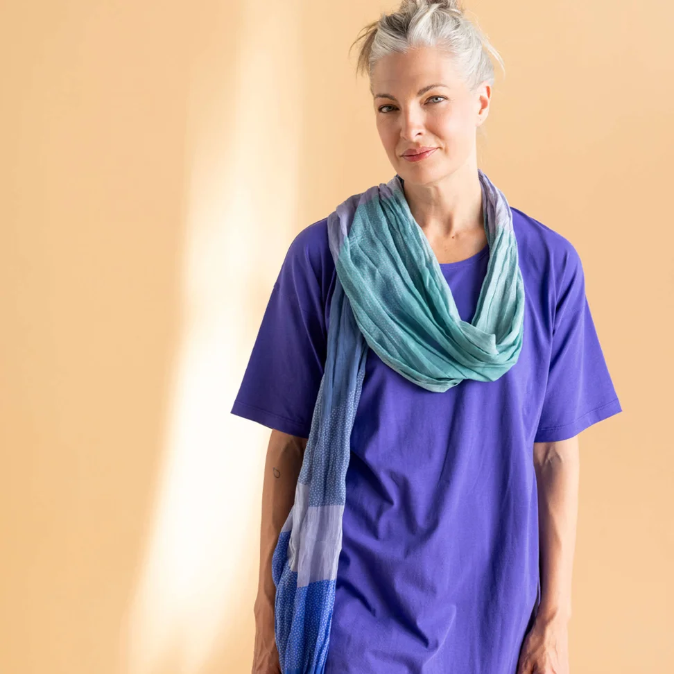 “June” organic cotton jersey tunic - amethyst