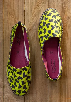 Espadrilles ”Hake” en coton - vert tropical