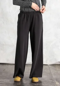Organic cotton jersey trousers - black
