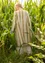 Vevd kjole «Furilden» i økologisk bomull (asparges XS)