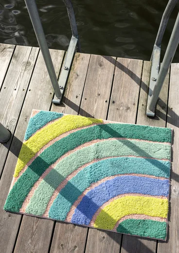 Kylpyhuonematto "After rain” ekopuuvillaa - vihreä merilasi