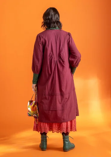 “Blossom” woven organic cotton dress - burgundy