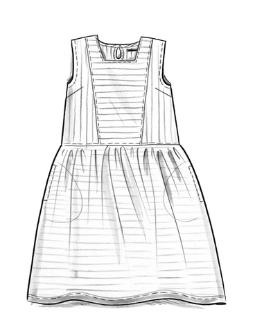 Vevd kjole «Nord» i økologisk bomull - halvblekt