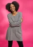 Striped organic cotton jersey tunic (black L)