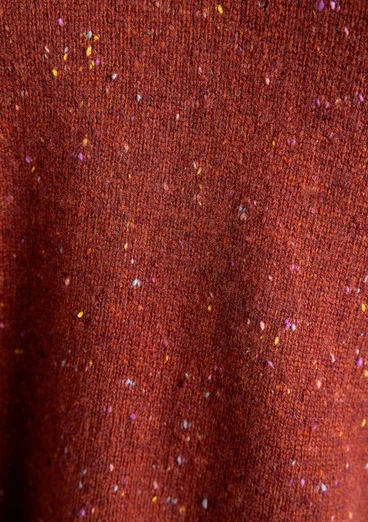 Nubby sweater in a lambswool blend - red curry/melange