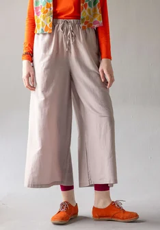 “Paris” woven organic cotton/silk trousers - dove grey
