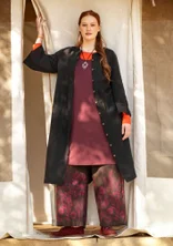 Robe "Sand" en tissu de coton biologique/lin - noir