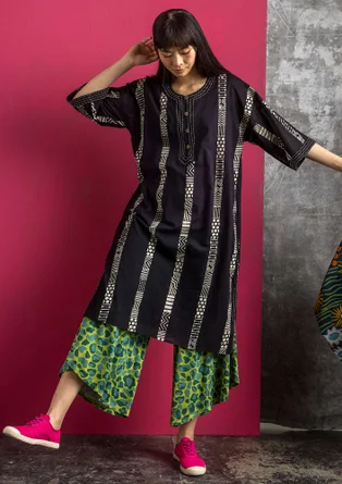 Kaftan "Ghana" i ekologisk bomull - svart