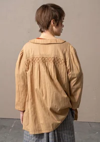 Blouse "Fille" en tissu de coton biologique - seigle