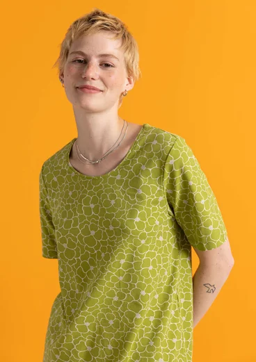 Jerseyshirt „Theia“ aus Bio-Baumwolle/Elasthan - waldgrün-gemustert