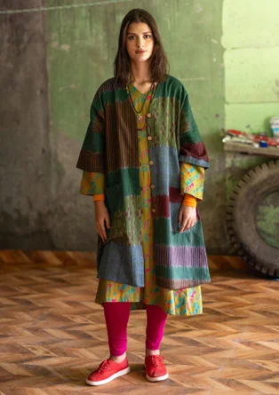 Webkleid „Hyderabad“ aus Bio-Baumwolle - avocado