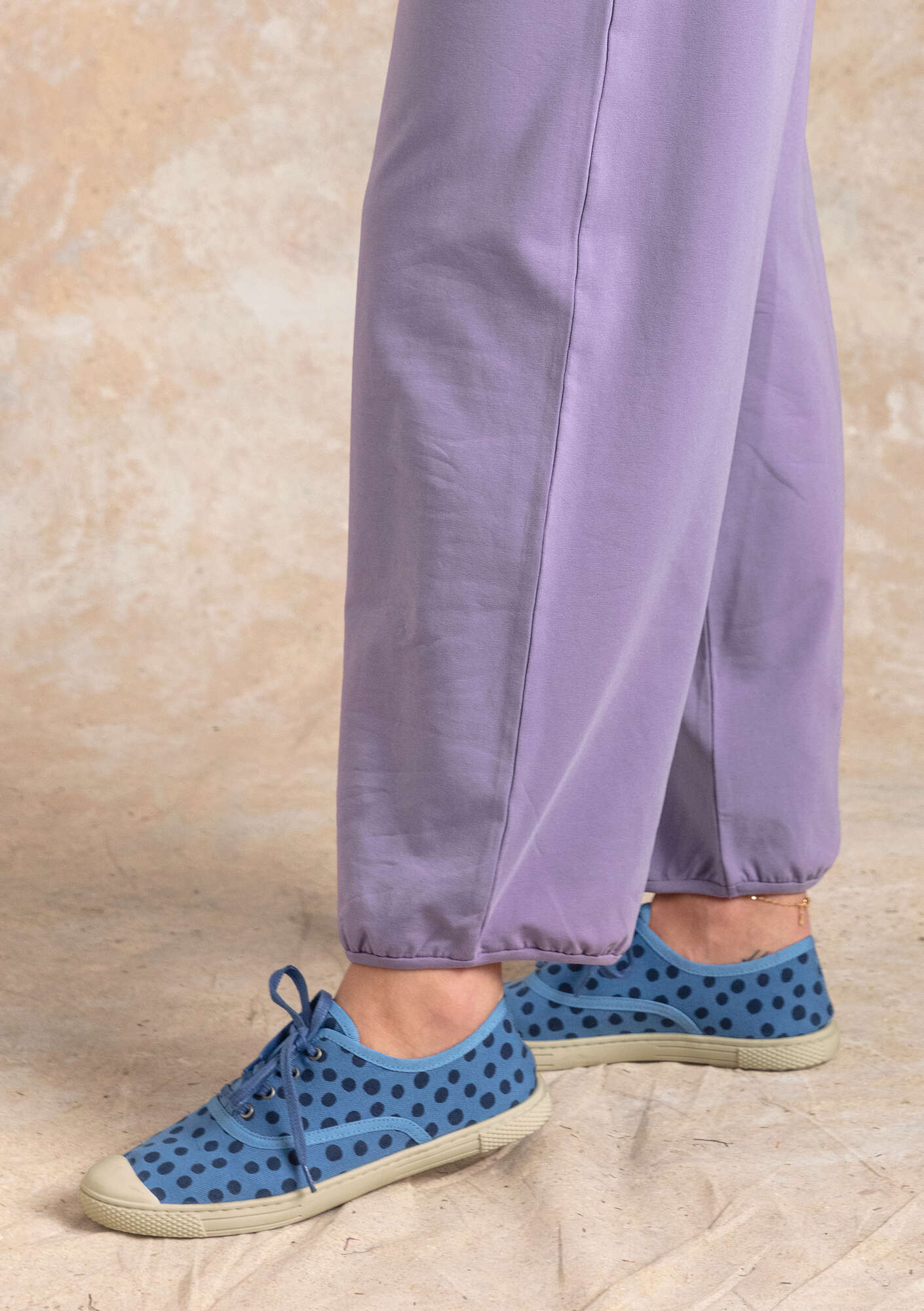 Sneakers  Cordelia  en tissu bleu lin/motif