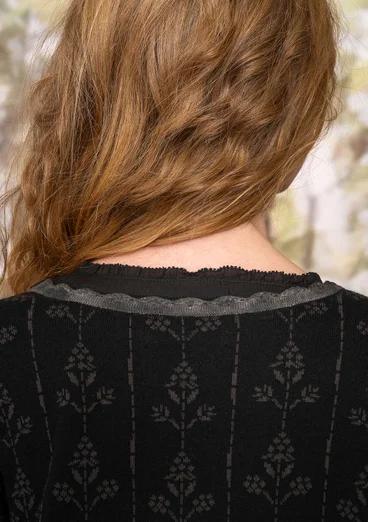 Gilet « Sunnanå » en jacquard de coton biologique/recyclé - noir