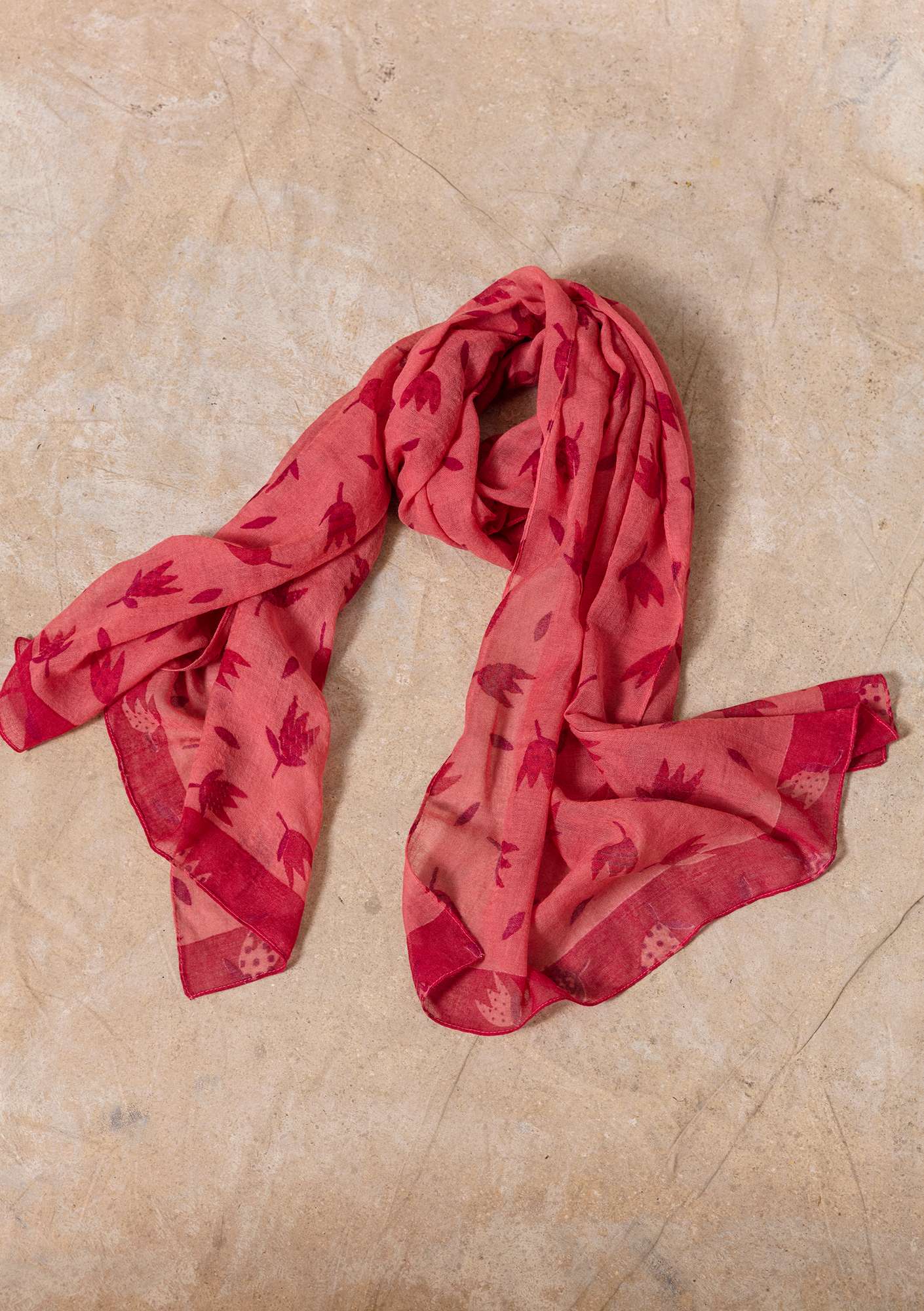 “Evelyn” shawl in woven wool flamingo thumbnail