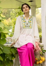 “Hilda” woven organic cotton tunic - ecru