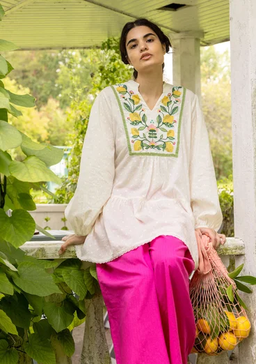 “Hilda” woven organic cotton tunic - ecru