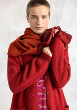 Satin-weave wool scarf - red cabbage
