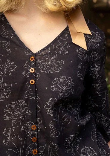 “Lily” woven organic cotton tunic - black