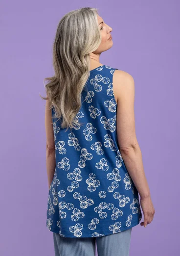 “Corallo” organic cotton jersey tank top - flax blue