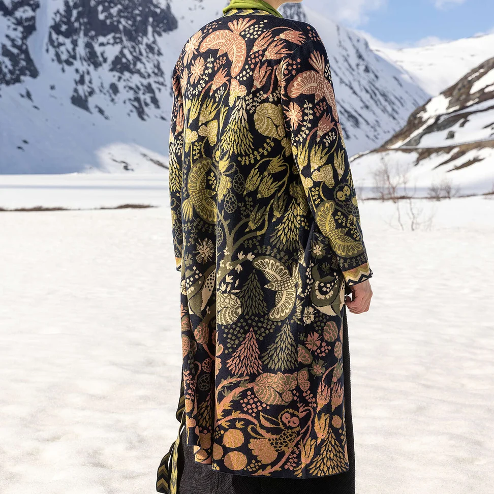 Long gilet "Tanana" en coton/lyocell - noir