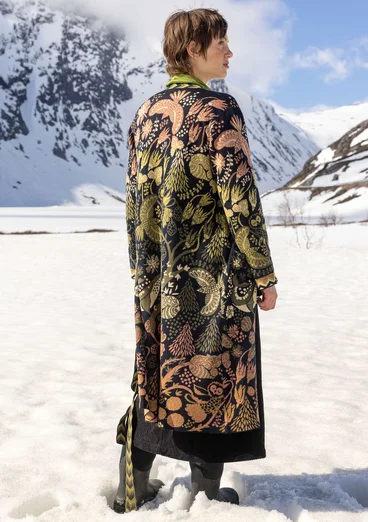 Lang cardigan "Tanana" i bomuld/lyocell - sort