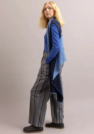 Gilet sans manches "Ray" en maille de laine d'agneau mélangée - bleu nuit/myosotis