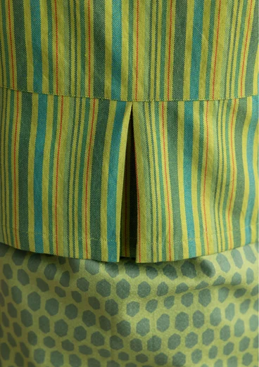 Webweste „Esme“ aus Bio-Baumwolle/Leinen - kiwi-gestreift