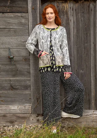 “Ängskär” organic and recycled cotton cardigan - black