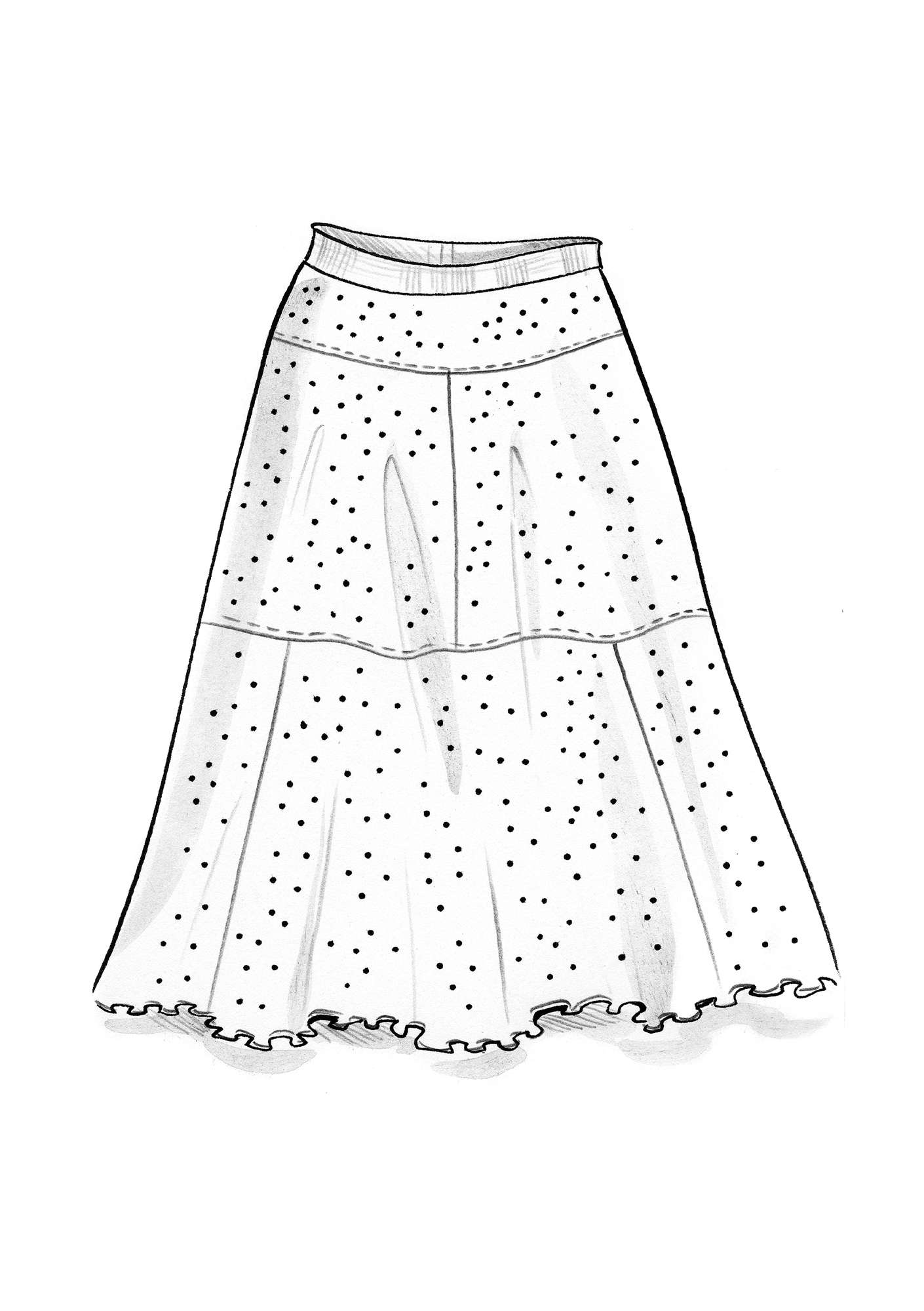 “Pytte” jersey skirt made of organic cotton/modal/elastane blackberry/print