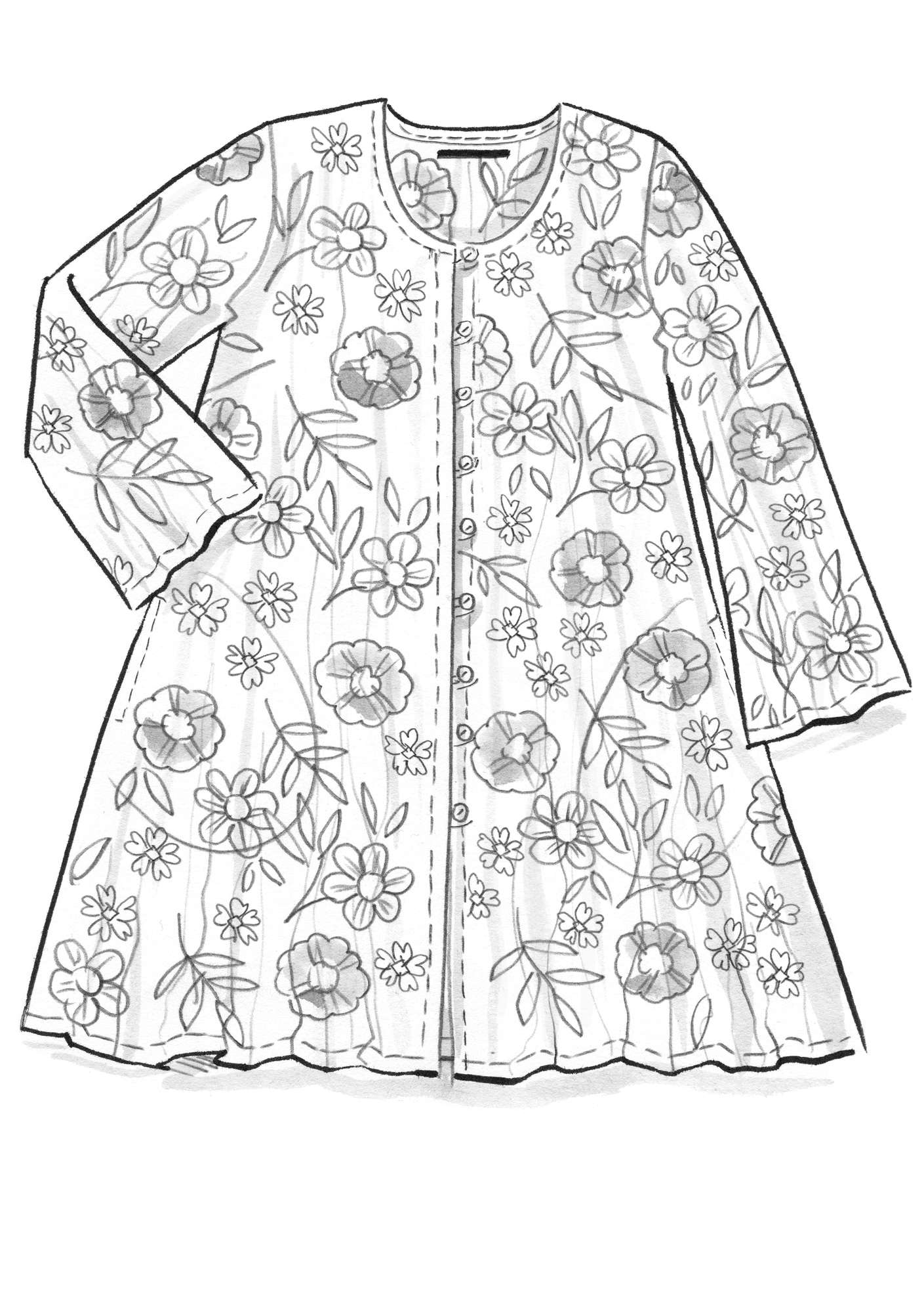 Woven “Bouquet” tunic in organic cotton