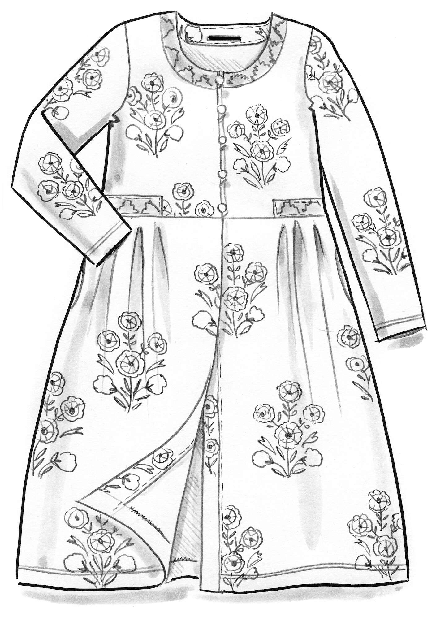“Nila” organic cotton/recycled polyester velour coat dress