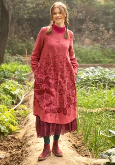 Robe "Autumn" en lin tissé - figue