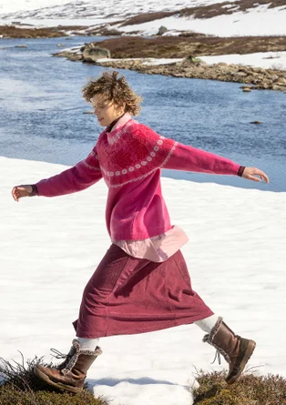 “Luna” lambswool blend sweater - dark peony