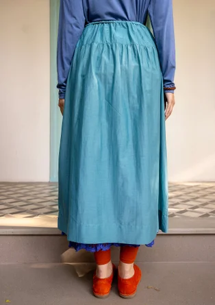 “Paris” woven skirt in organic cotton/silk - turquoise