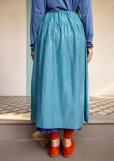 “Paris” woven skirt in organic cotton/silk - turquoise