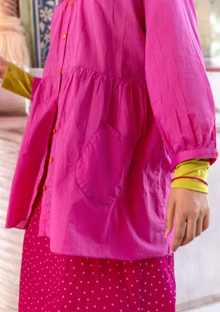 “Insta” organic cotton smock blouse - hibiscus