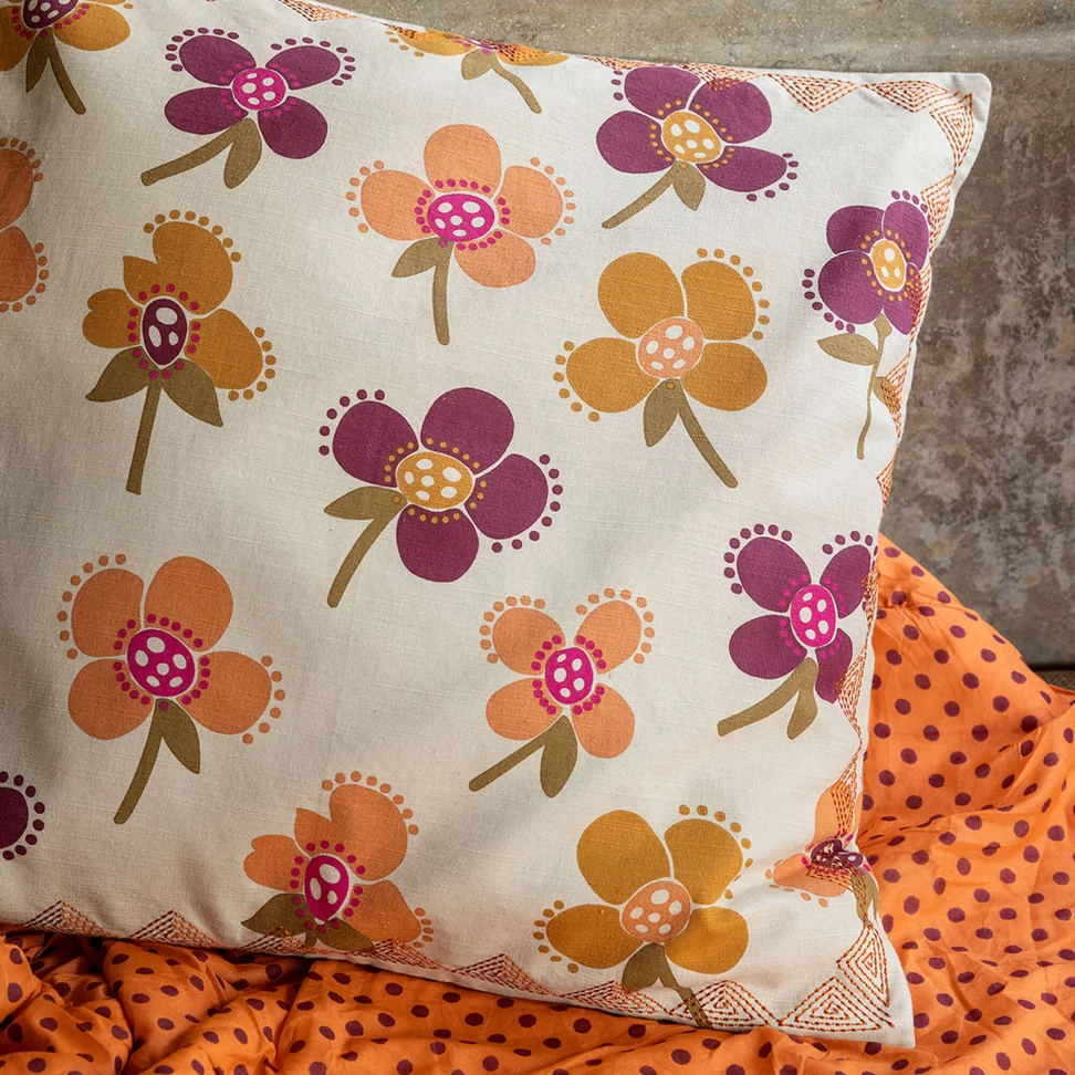 “Amandine” organic cotton cushion cover - natural