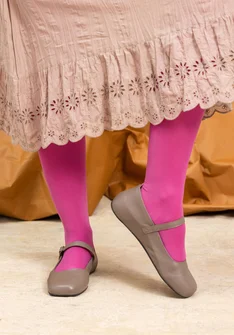 Leather ballerina pumps - potato