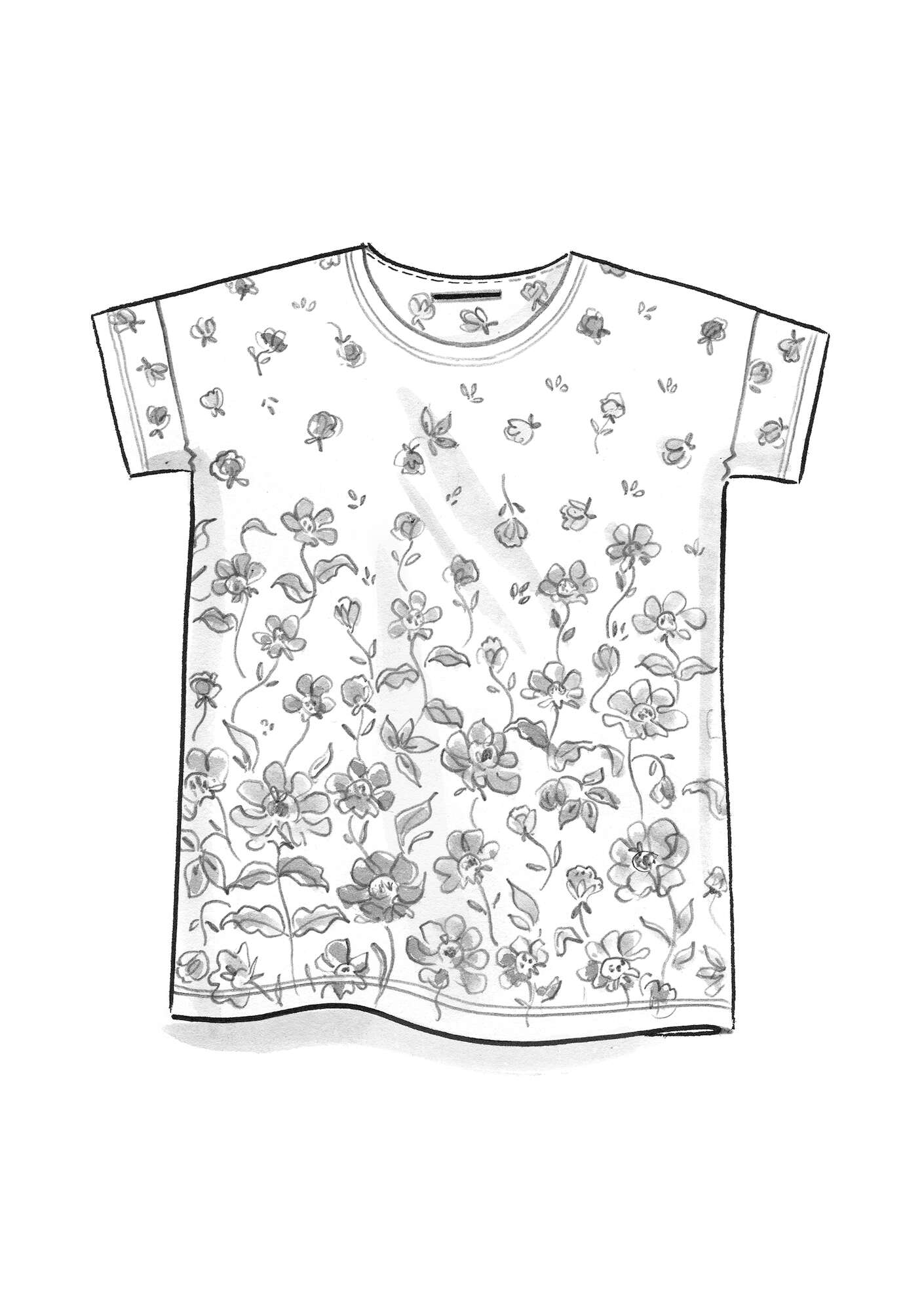 “Peony” organic cotton/modal t-shirt vanilla