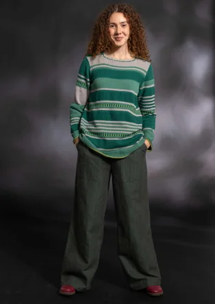 “Alfrida” recycled cotton sweater - light bottle green