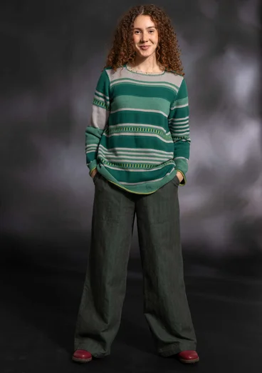 “Alfrida” recycled cotton sweater - light bottle green